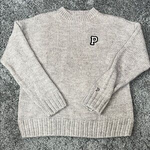 PINK Victoria's Secret Light Gray Knit Sweater